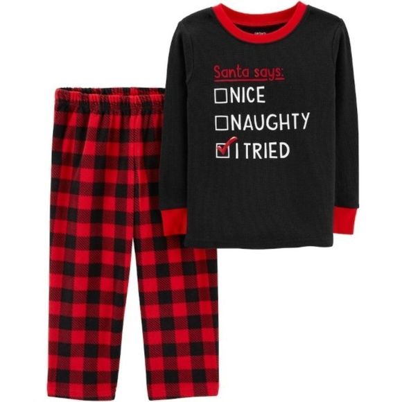 NWT Carter's "Santa Naughty Nice" Pajama Set - Picture 1 of 3